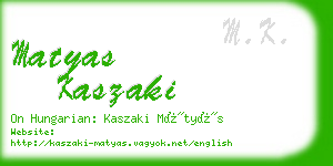 matyas kaszaki business card